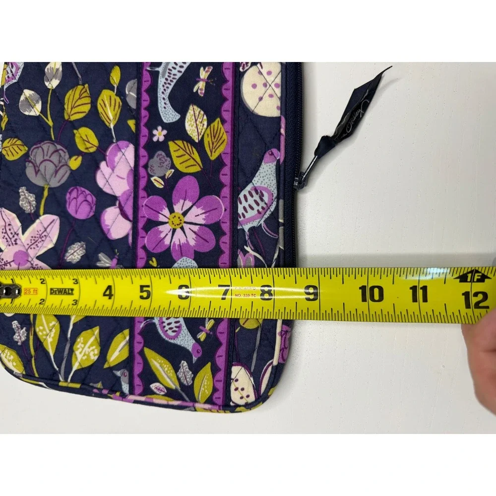 Vera Bradley Night and Day Indigo Quilted Tablet Sleeve Floral Bird Navy Purple